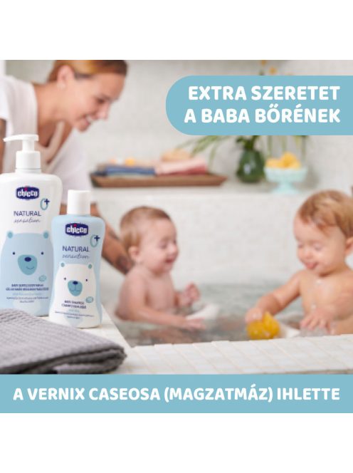 Chicco Gyengéd babafürdető 500 ml Aloe és Kamilla kivonattal - kék-fehér