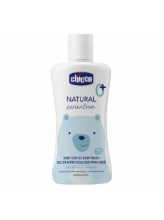   Chicco Gyengéd babafürdető, Natural Sensation aloe és kamilla kivonattal, kék-fehér, 200 ml