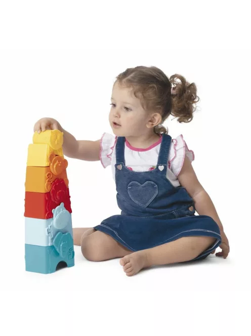 Chicco 2in1 Építőjáték műanyagból – állatos torony
