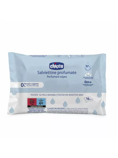Chicco Törlőkendő illatos lótuszvizes 16 db érzékeny bőrre 97% víz