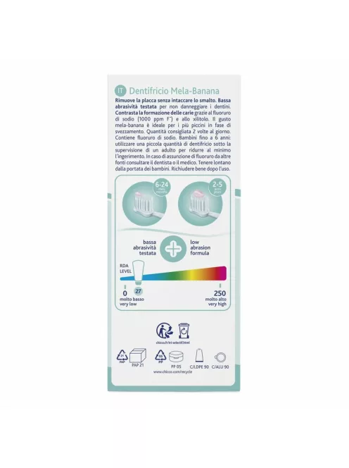 Chicco Fluormentes fogkrém 50 ml almás-banános ízű