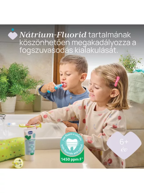 Chicco Menta ízű fogkrém fluoridos 50 ml xilittel - 6 év+