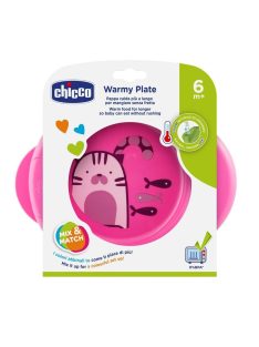 Chicco Warmy Plate melegentartó tányér, rózsaszín