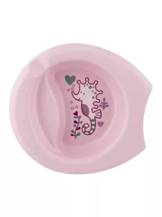 Chicco Easy Feeding csúszásmentes tányér rózsaszín