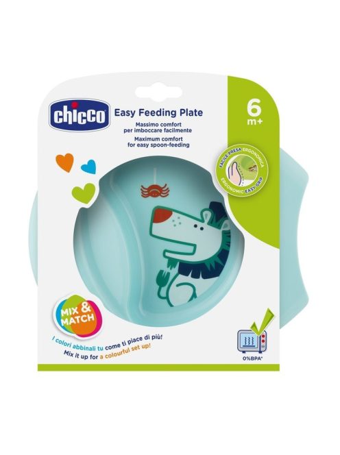 Chicco Easy Feeding csúszásmentes tányér kék