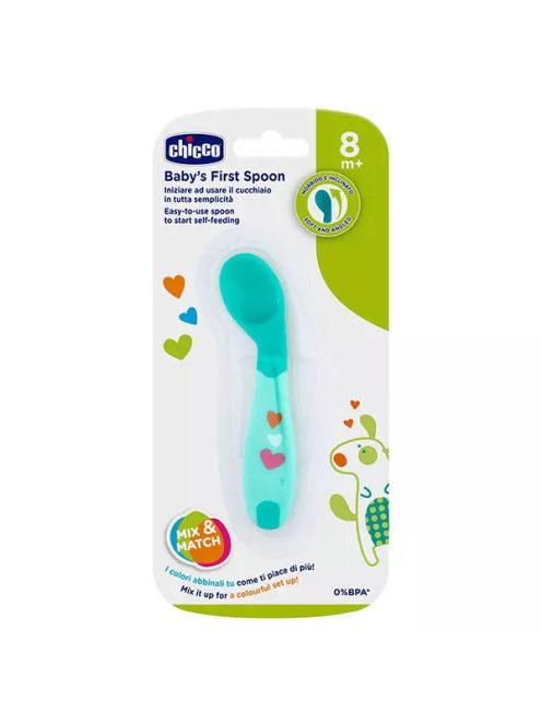 Chicco "Első kanalam" puha fejű kanál fiú 8m+