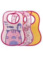 Chicco Easy Meal Bib - frottír előke vízálló hátlappal 3db-os rózsaszín