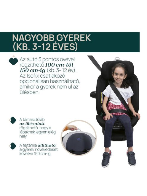Chicco EVERONE I-SIZE 40-150cm autósülés - Silver Ink