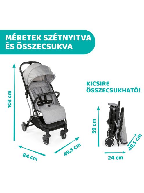 Chicco TROLLEYme babakocsi automata zárral 0-15 kg, 0-3 év, Light grey