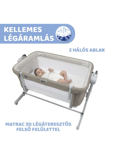 Chicco Next2me Magic Evo babaágy Co-Sleeping - Desert Taupe