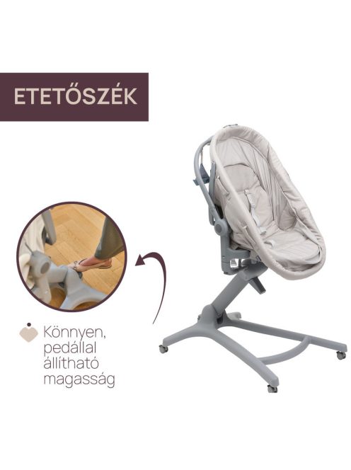 Chicco Baby Hug Pro 5in1 bölcső, pihenőszék, etetőszék, szék - Beige Latte