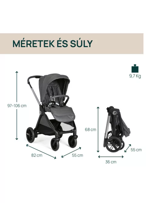 Chicco BELLAGIO Trio babakocsi önműködő záródással 22 kg-ig