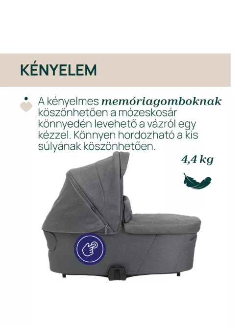 Chicco Flexi mózeskosár csak szettben kapható a Bellagio babakocsihoz Kory Plus hordozóval