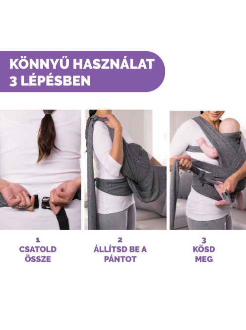 Chicco Boppy Comfyfit™ Evolution hordozókendő - Grey