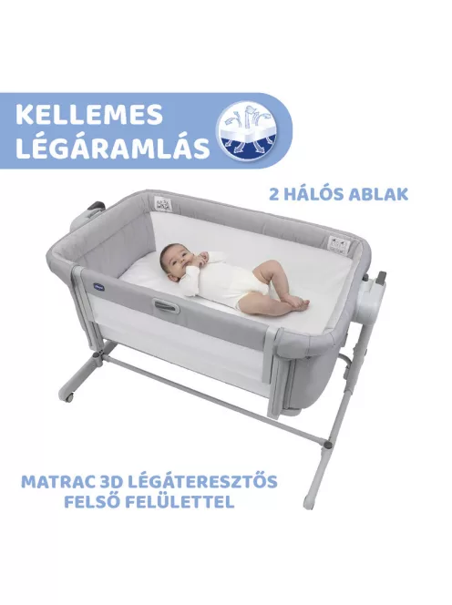 Chicco Next2me Magic Evo babaágy Co-Sleeping - Grey Mist