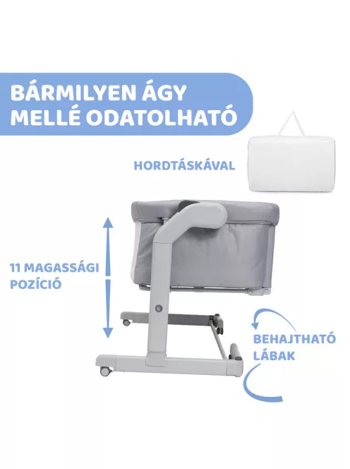 Chicco Next2me Magic Evo babaágy Co-Sleeping - Grey Mist