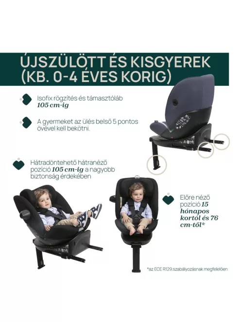 Chicco EVERONE I-SIZE 40-150cm autósülés - Grey Black