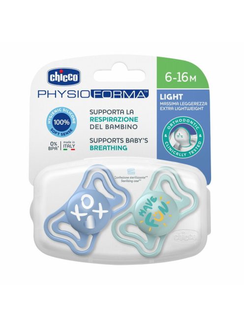 Chicco Physio Forma® Light 6-16hó cumi 2db sterilizálható tok - kék