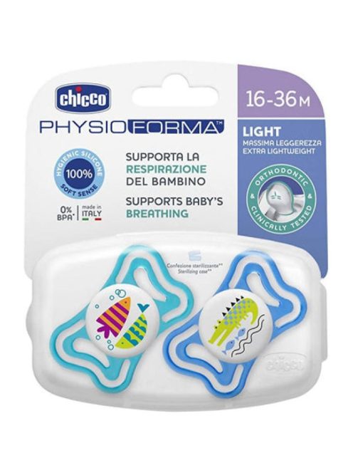 Chicco Physio Forma Light, 16-36 hó, cumi 2 db, sterilizálós tokban, Blue