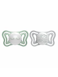   Chicco Physio Forma® Light Glow 16-36hó éjszakai cumi 2db foszforeszkálós karimával - világítós