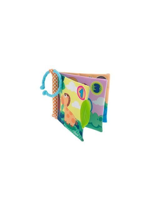 Chicco 3-lapos csörgő-rágókás textil könyv babakocsira akasztható