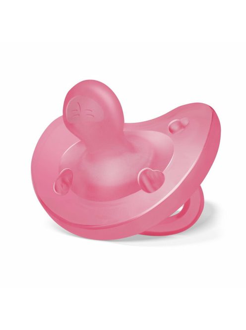 Chicco Physio Forma® Soft 16-36 hó csupa-szilikon cumi 1 db csupa puhaság - rózsaszín