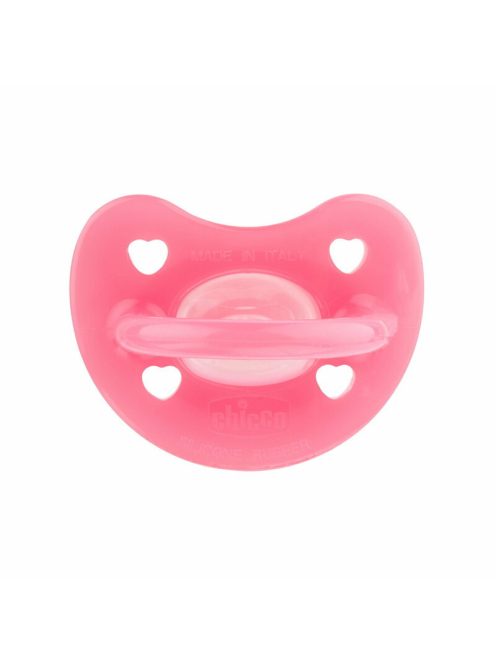 Chicco Physio Forma® Soft 16-36 hó csupa-szilikon cumi 1 db csupa puhaság - rózsaszín