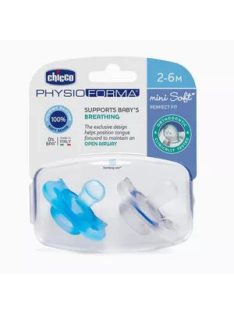   Chicco Mini PhysioForma Soft szilikon, altatócumi, 2-6 m, 2 db, fiú