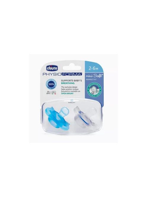 Chicco Mini PhysioForma Soft szilikon altatócumi 2-6 m 2 db fiú