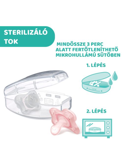 Chicco Mini Soft cumi 0-2 hó, 2 db - rózsaszín