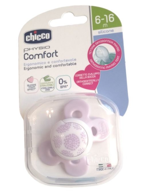 Chicco Physio Comfort szilikon cumi 1 db, 6-16 hó, rózsaszín