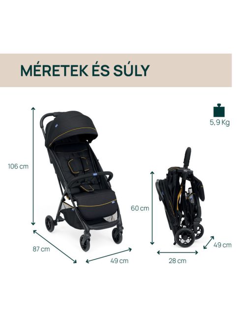 Chicco GLEE babakocsi 0-22 kg - Uneven Black