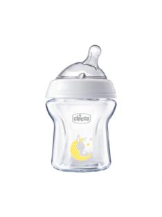   Chicco NaturalFeeling lassú folyású, ÜVEG cumisüveg cumival, 150 ml, uniszex