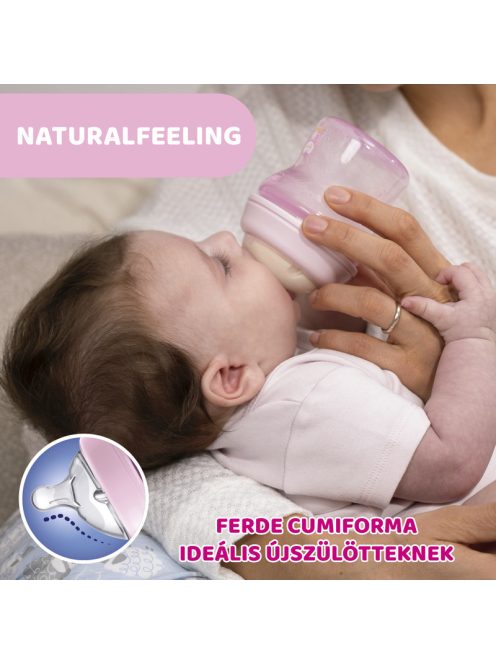 Chicco NaturalFeeling, normál folyású cumisüveg, újszülöttkorra, 150 ml