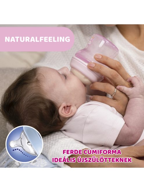 Chicco NaturalFeeling  normál folyású cumisüveg, újszülöttkorra, 150 ml