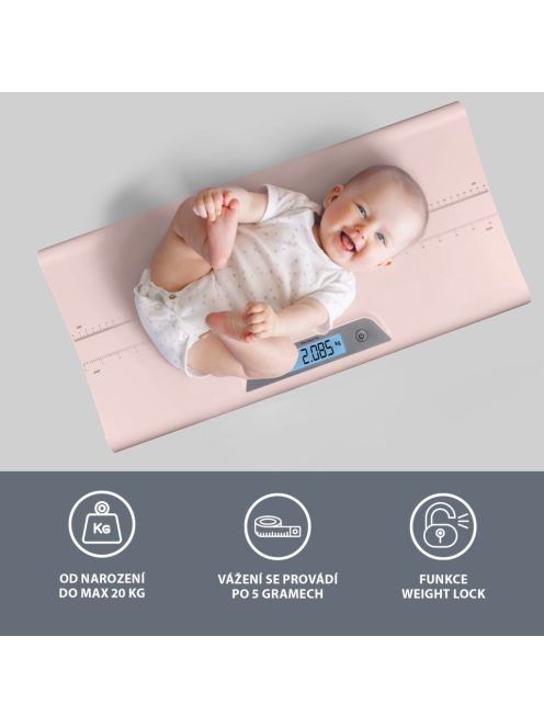 Zopa Digitális babamérleg, rózsaszín Pink