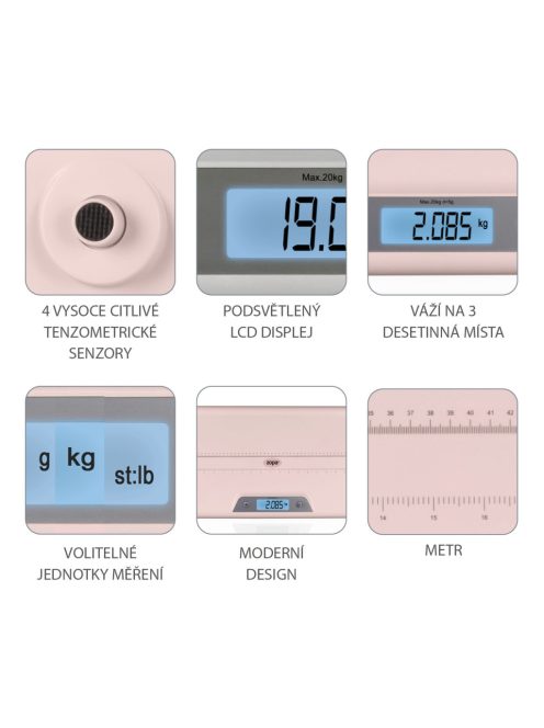 Zopa Digitális babamérleg, rózsaszín Pink