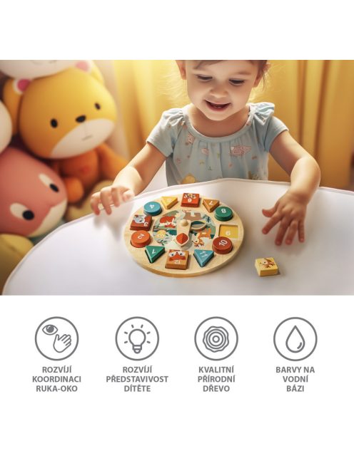 Zopa Fa készségfejlesztő óra Wood