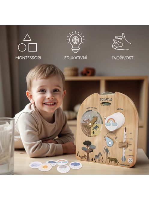 Zopa Fa Montessori időjárás tábla
