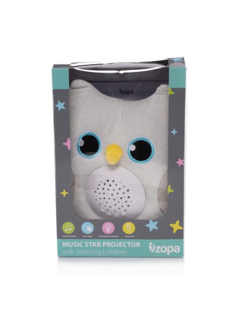 Zopa Plüss bagoly égbolt projektorral