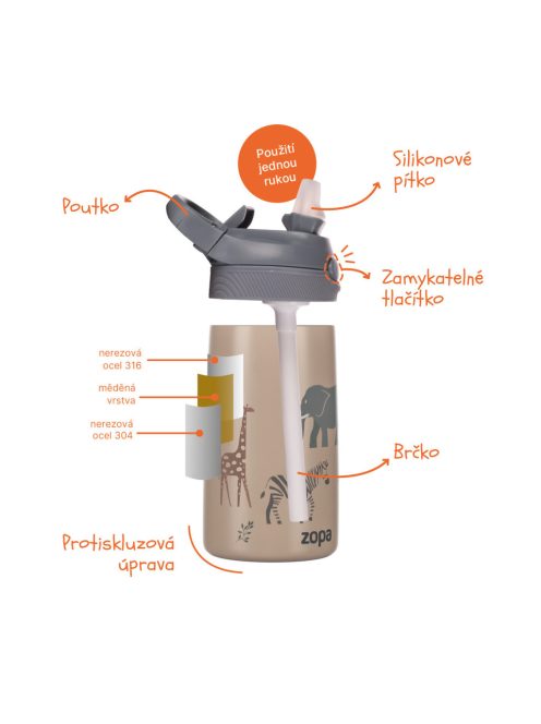 Zopa 400 ml-es sport termosz, szafari Safari