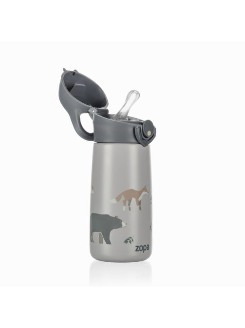 Zopa 400 ml-es termosz cumis szívószállal, hegyvidék Mountains