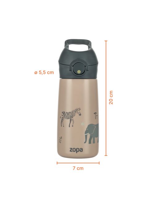 Zopa 400 ml-es termosz cumis szívószállal, szafari Safari