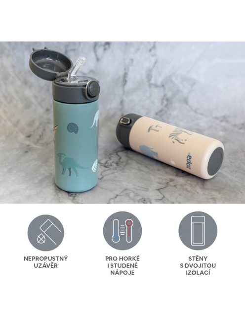 Zopa 350 ml-es termosz szívószállal és szilikon fogantyúval, cookie beige Cookie beige