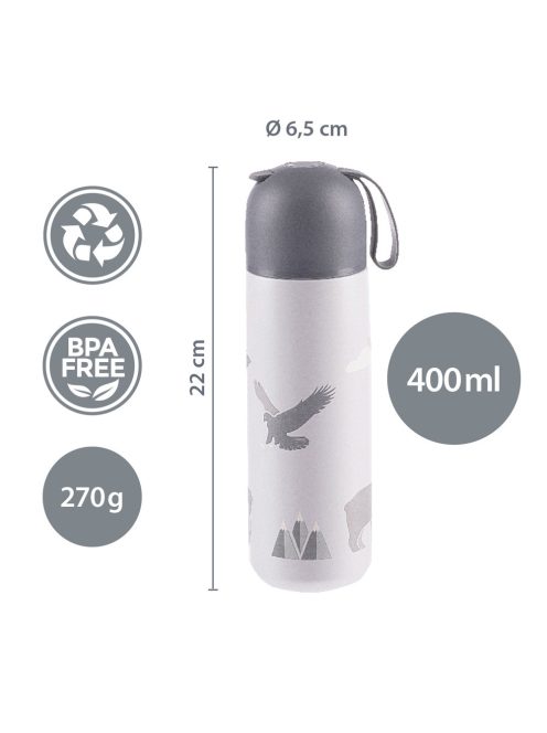 Zopa 400 ml-es termosz szilikon fogantyúval, candy pink Candy pink