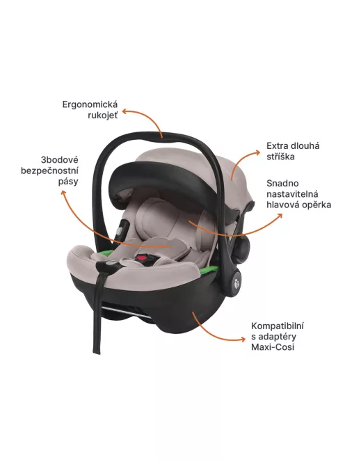 Zopa XM Plus i-Size szett (babahordozó + bázis) Toffee Brown