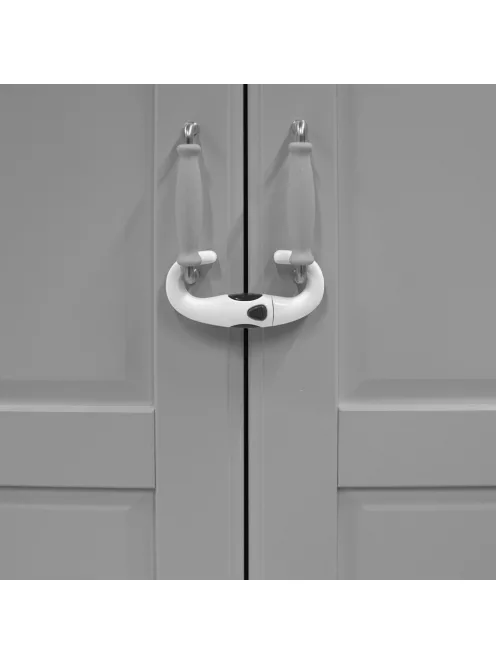 Zopa U alakú szekrényfogantyú-zár white/grey