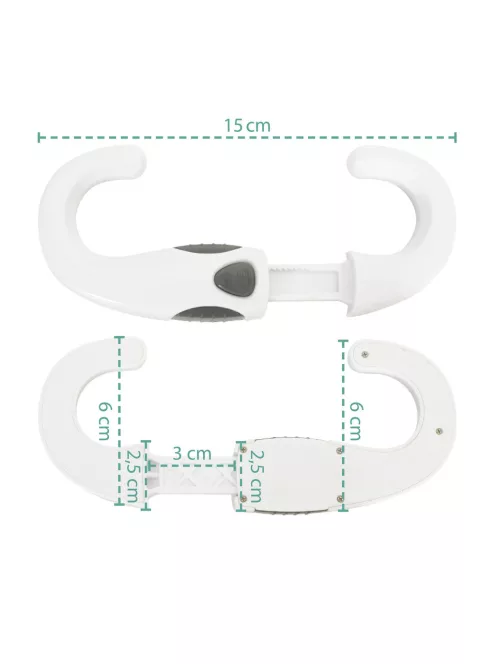 Zopa U alakú szekrényfogantyú-zár white/grey