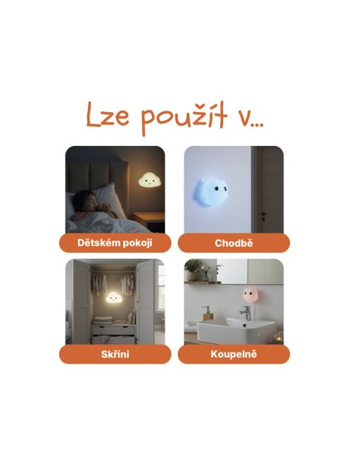 Zopa Szilikon falra szerelhető éjjeli lámpa Cloud