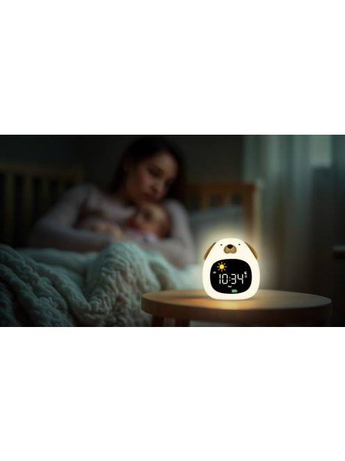 Zopa Szilikon gyermek ébresztőóra éjszakai fénnyel és zenével Dog